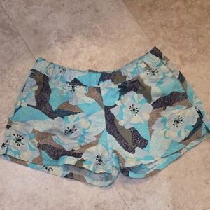 Patagonia Blue Floral Women's Athletic Shorts